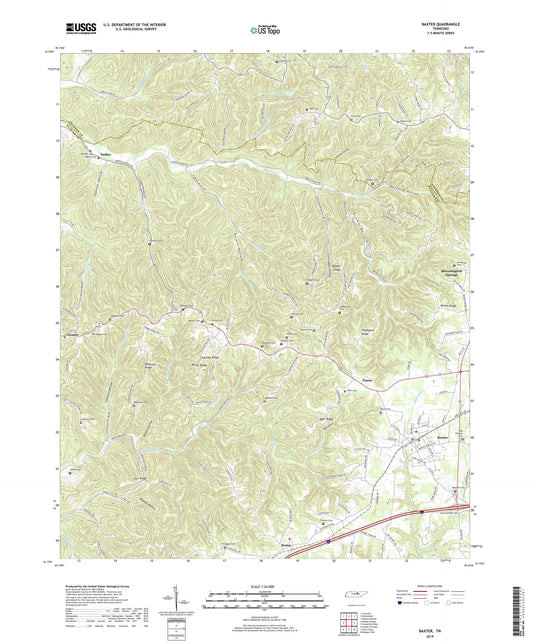 Baxter Tennessee US Topo Map Image