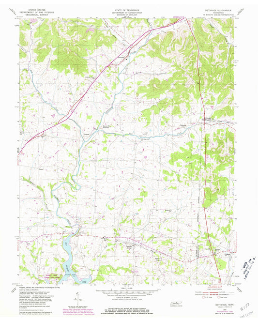 Classic USGS Bethpage Tennessee 7.5'x7.5' Topo Map Image