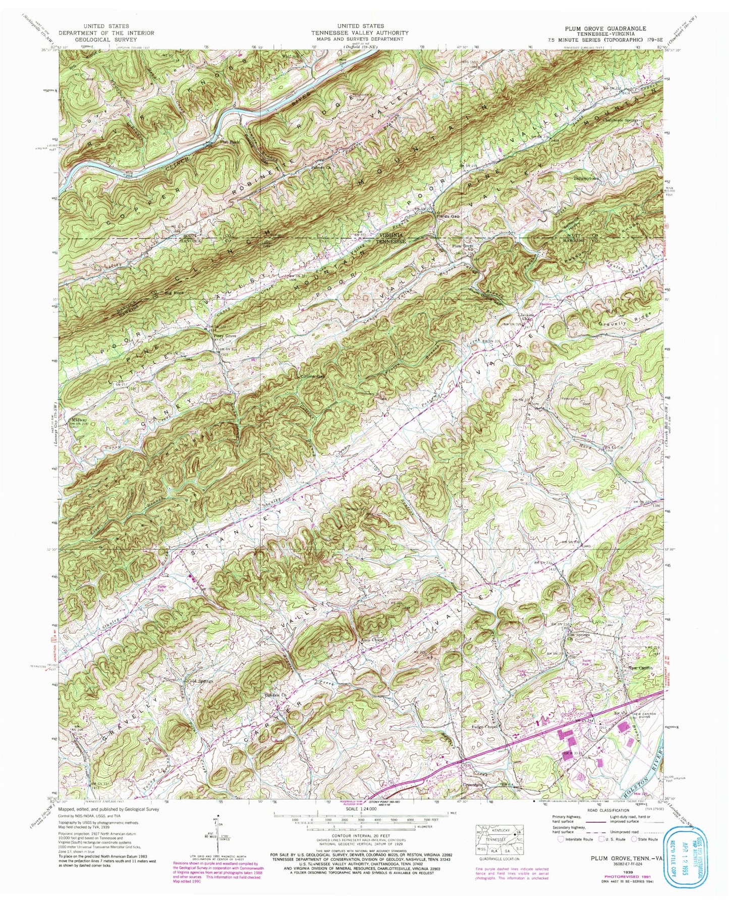 Classic USGS Plum Grove Tennessee 7.5'x7.5' Topo Map Image