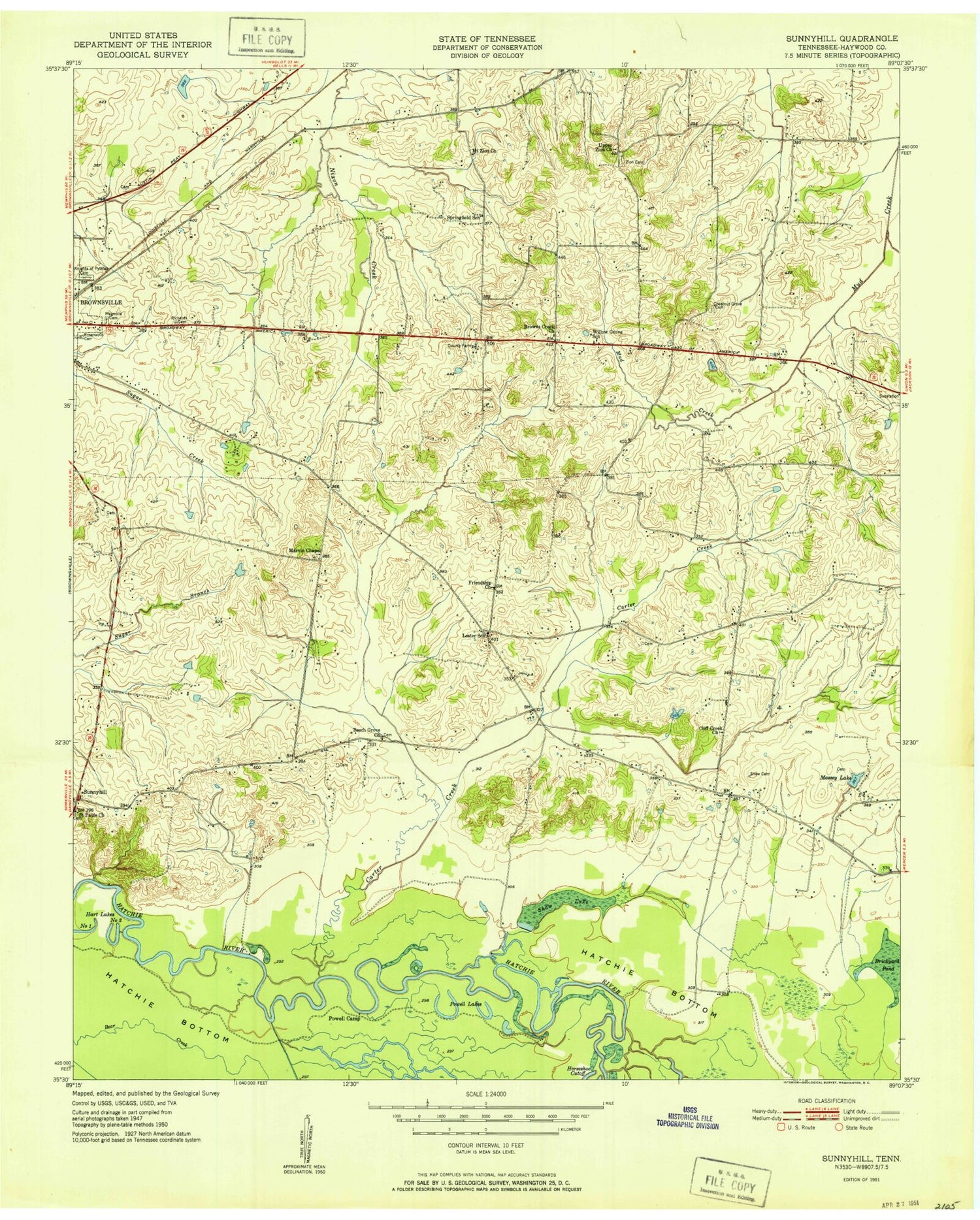Classic USGS Sunnyhill Tennessee 7.5'x7.5' Topo Map Image