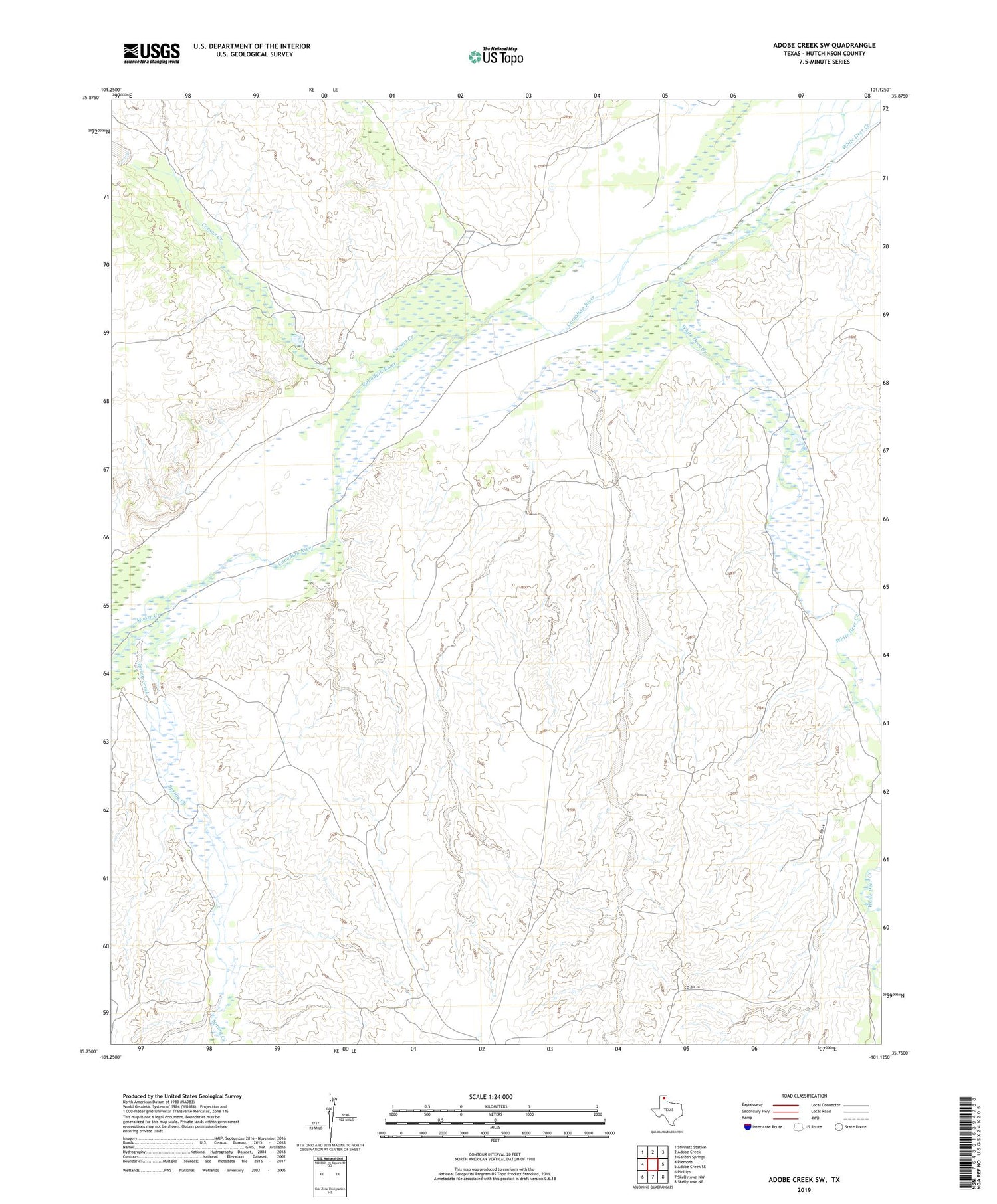 Adobe Creek SW Texas US Topo Map Image
