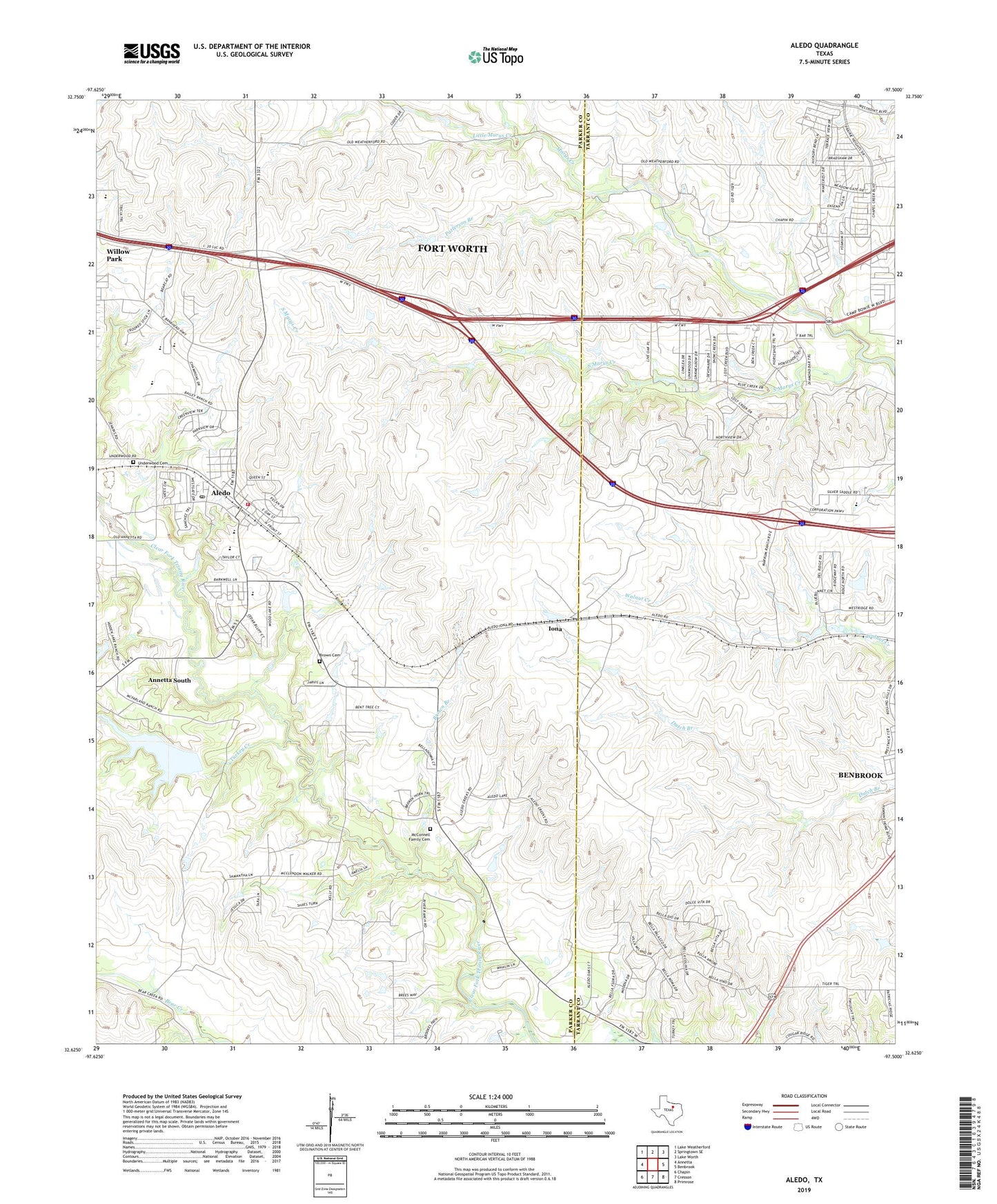 Aledo Texas US Topo Map Image