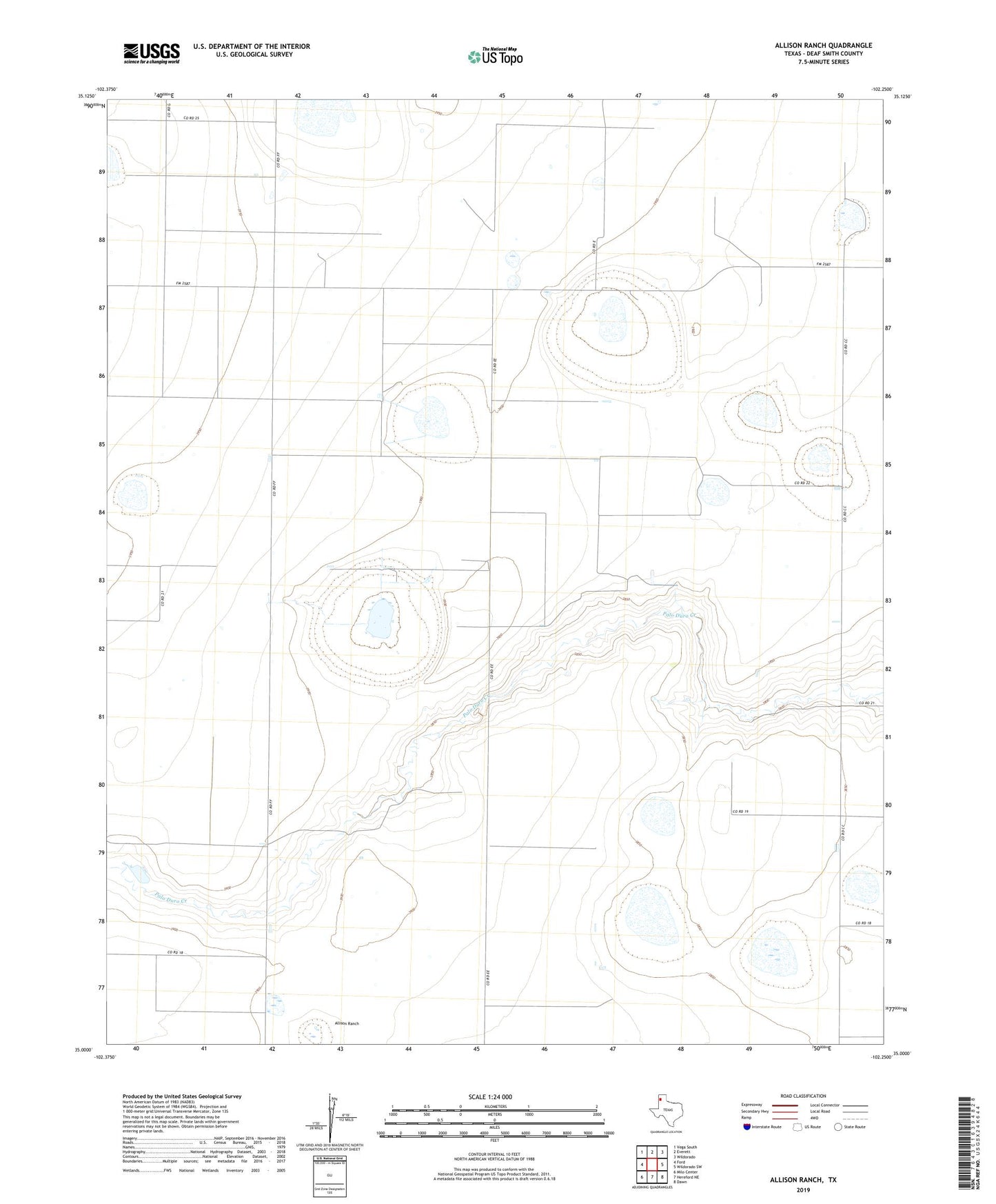 Allison Ranch Texas US Topo Map Image