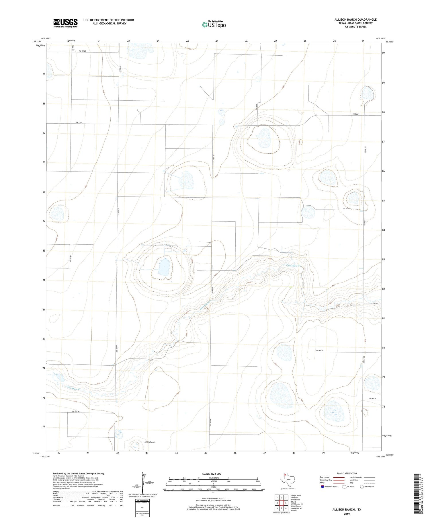 Allison Ranch Texas US Topo Map Image