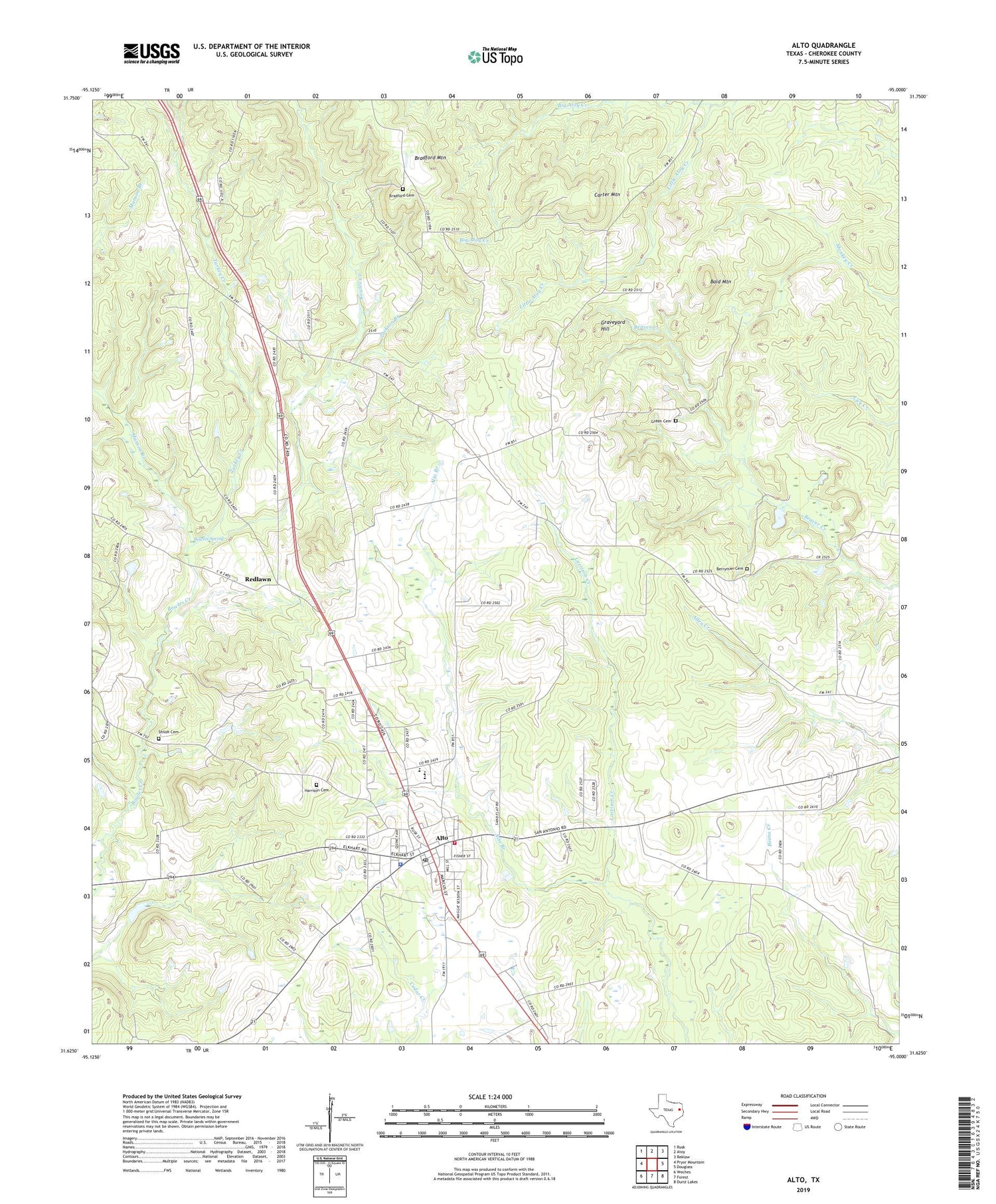 Alto Texas US Topo Map Image