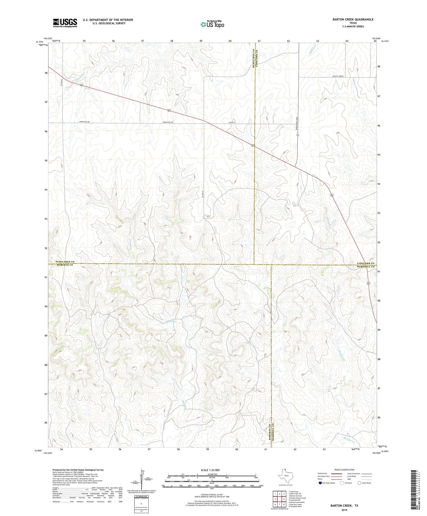 Barton Creek Texas US Topo Map Image