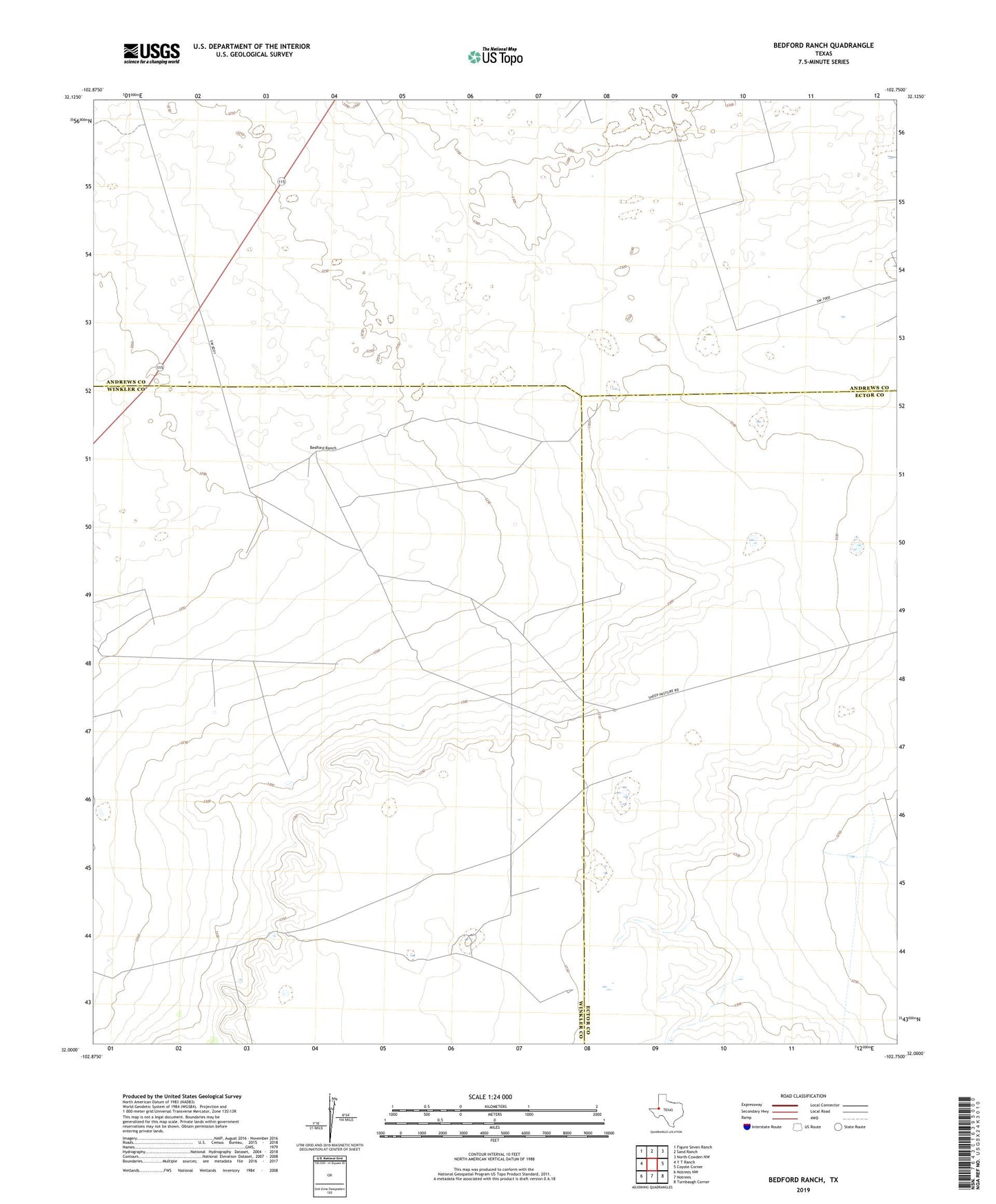 Bedford Ranch Texas US Topo Map Image