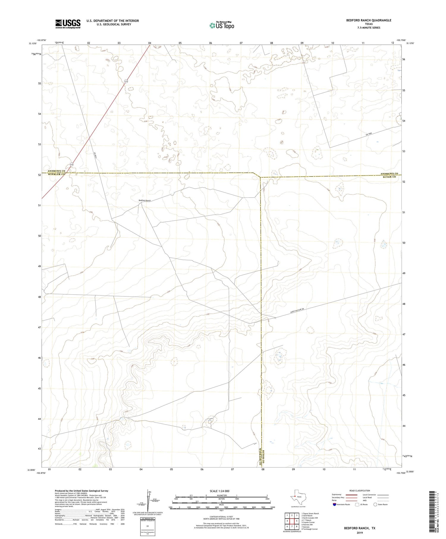 Bedford Ranch Texas US Topo Map Image
