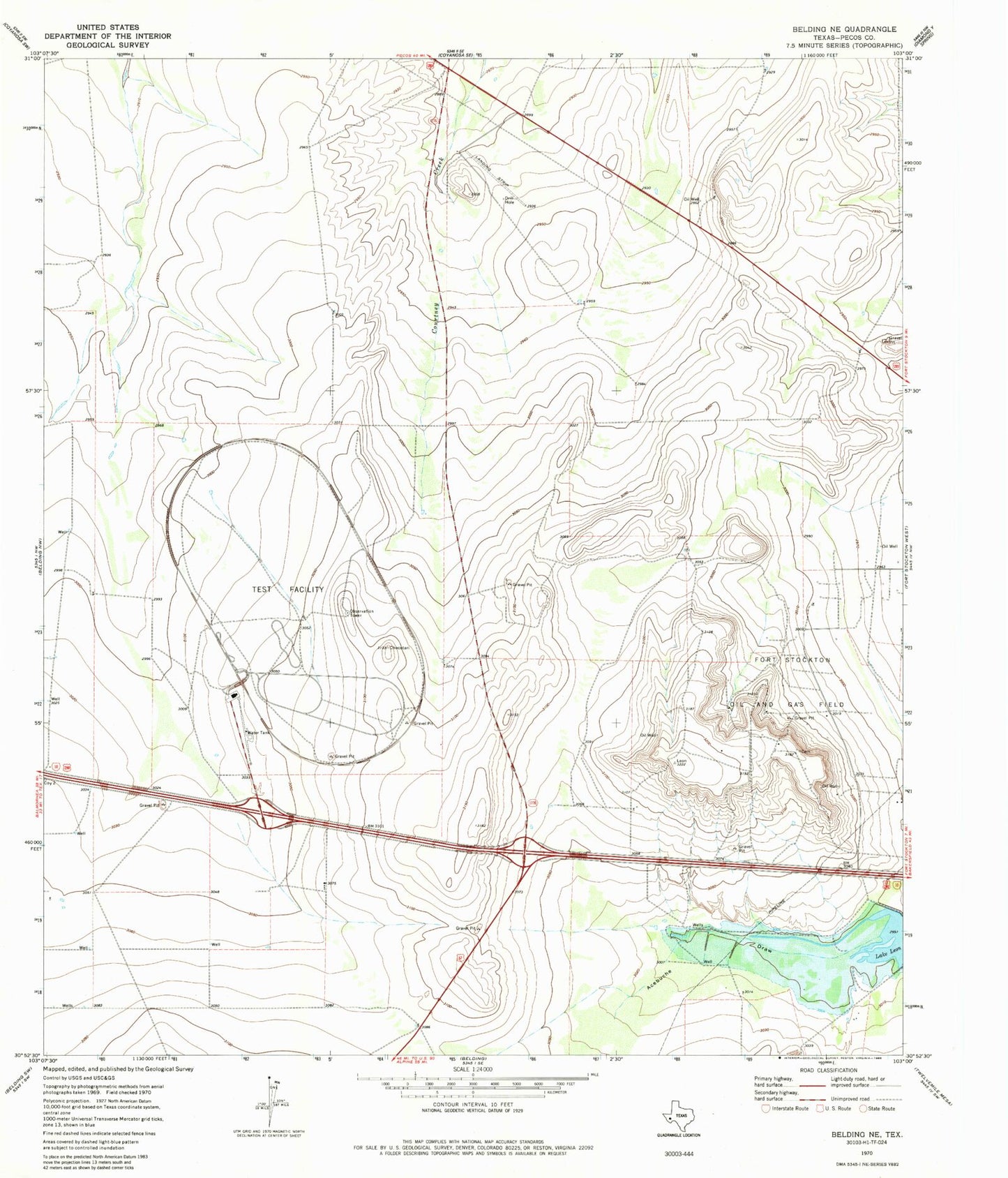 Classic USGS Belding NE Texas 7.5'x7.5' Topo Map Image