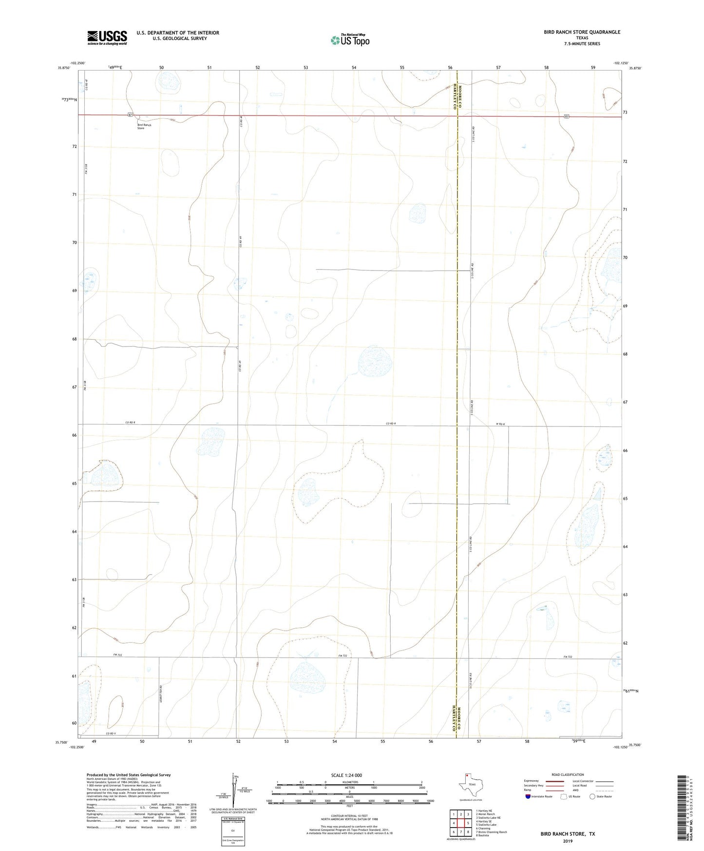 Bird Ranch Store Texas US Topo Map Image