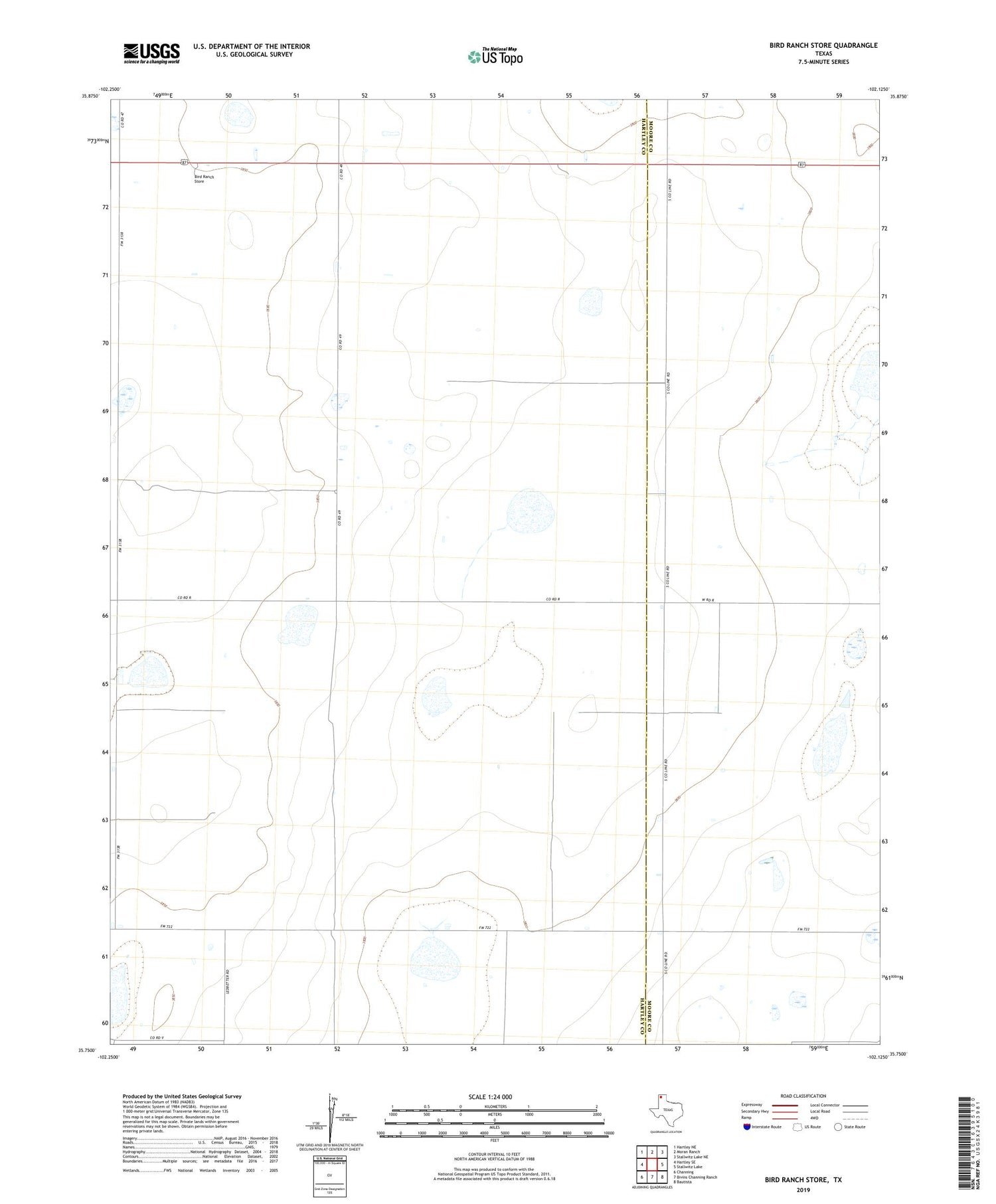 Bird Ranch Store Texas US Topo Map Image