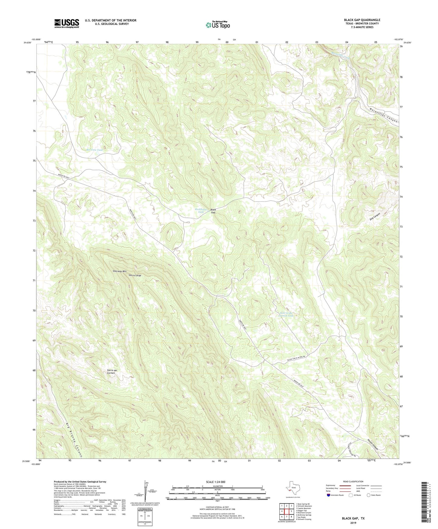 Black Gap Texas US Topo Map Image