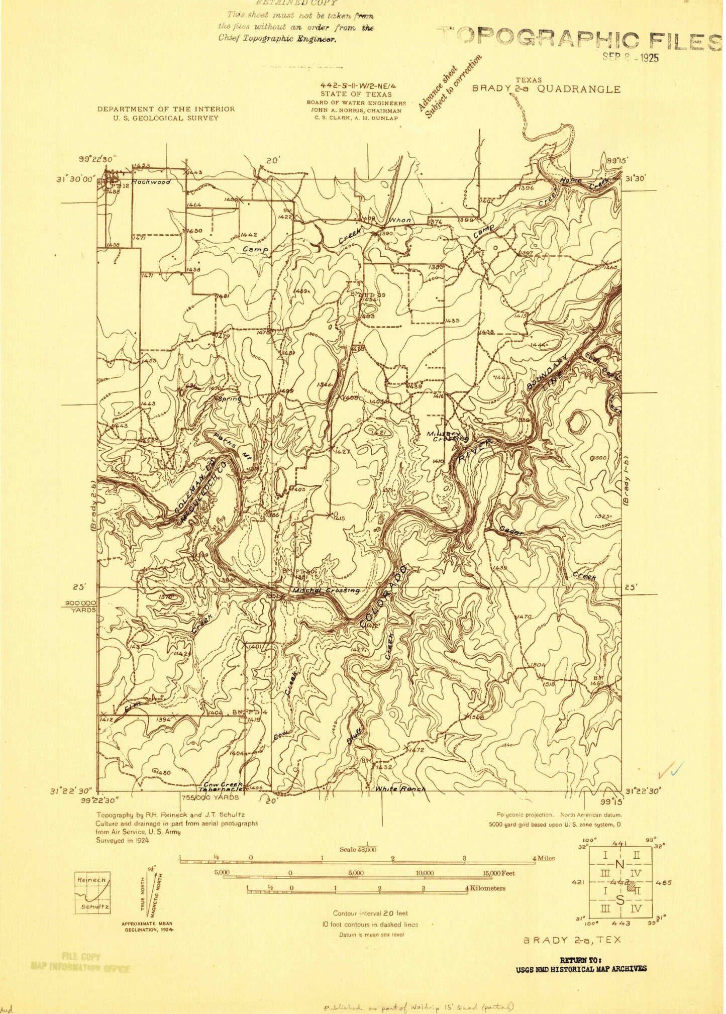 Classic USGS Whon Texas 7.5'x7.5' Topo Map Image