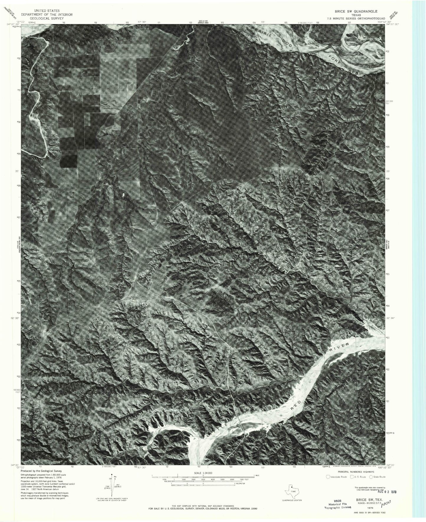 Classic USGS Hughes Canyon Texas 7.5'x7.5' Topo Map Image