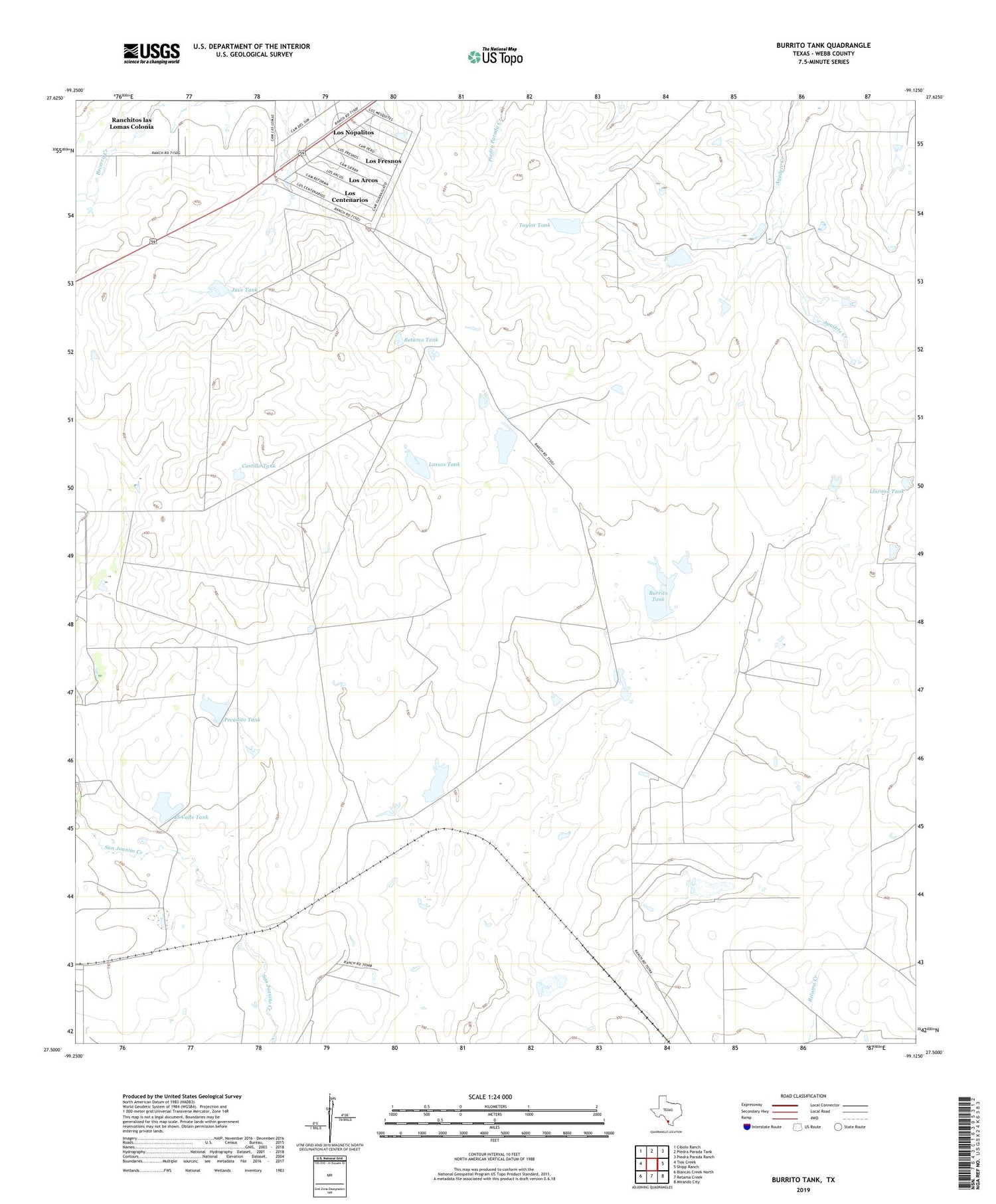 Burrito Tank Texas US Topo Map Image