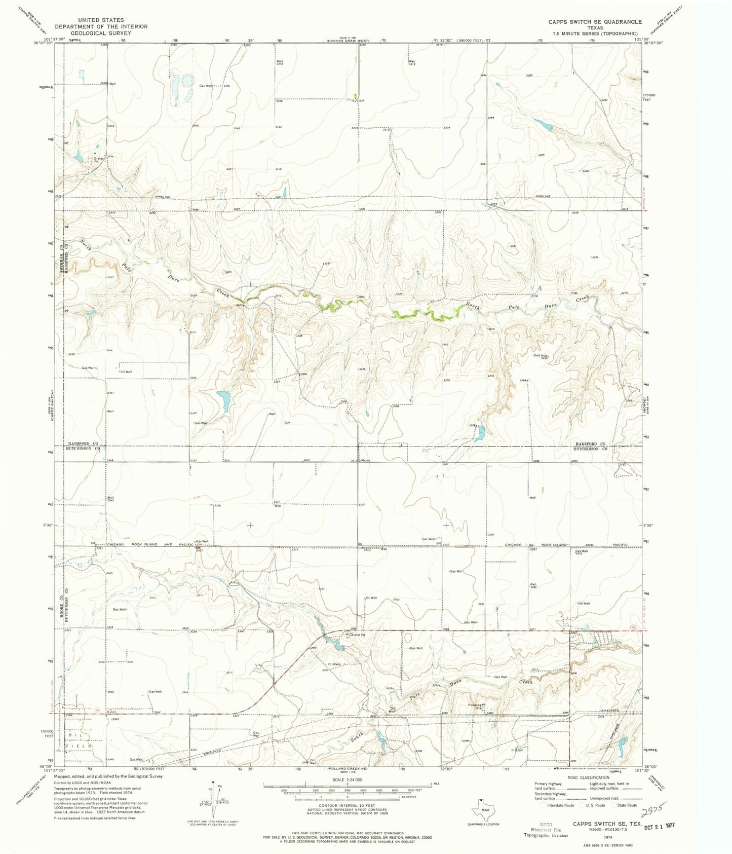 Classic USGS Capps Switch SE Texas 7.5'x7.5' Topo Map Image