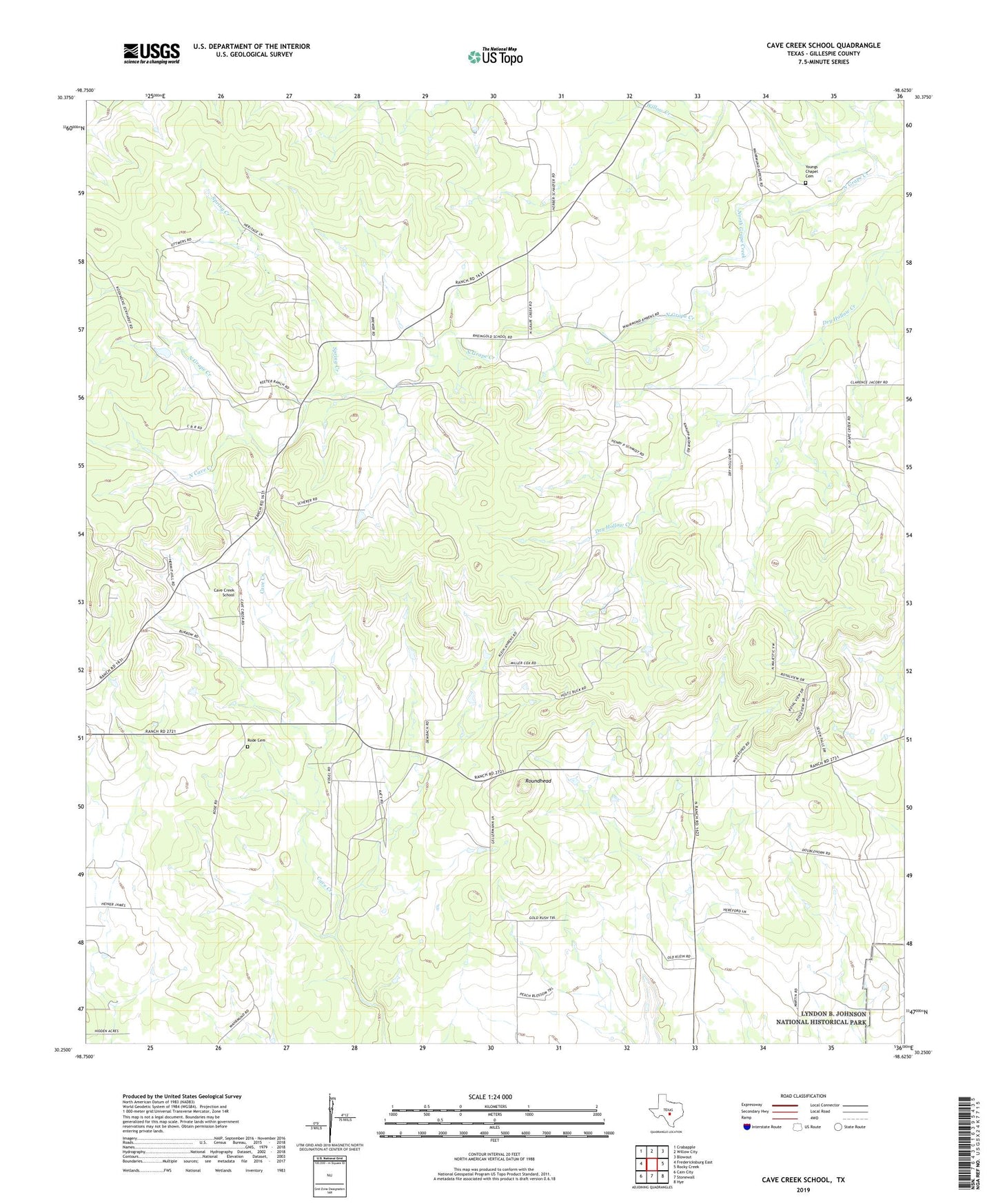 Cave Creek School Texas US Topo Map Image