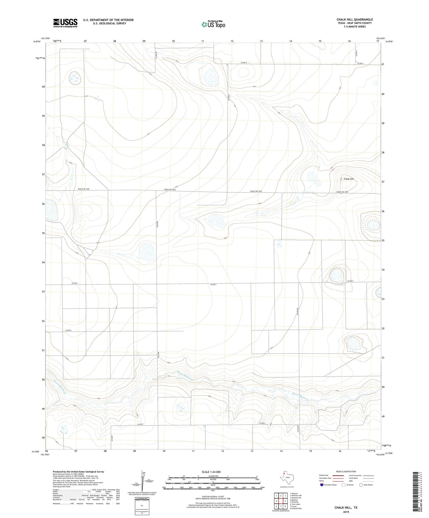 Chalk Hill Texas US Topo Map Image