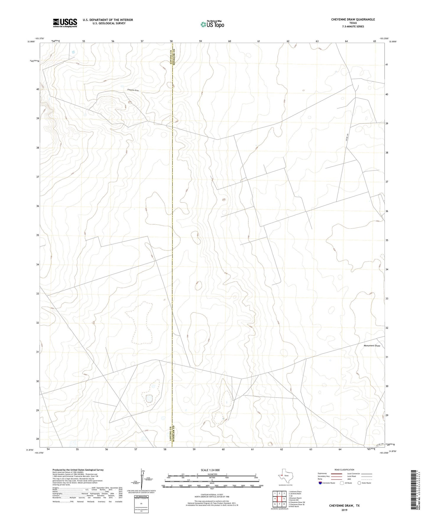 Cheyenne Draw Texas US Topo Map Image