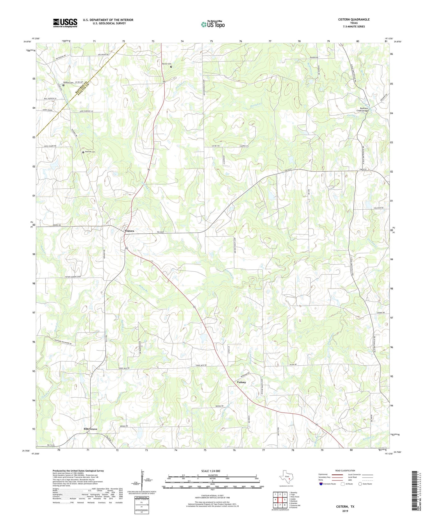 Cistern Texas US Topo Map Image