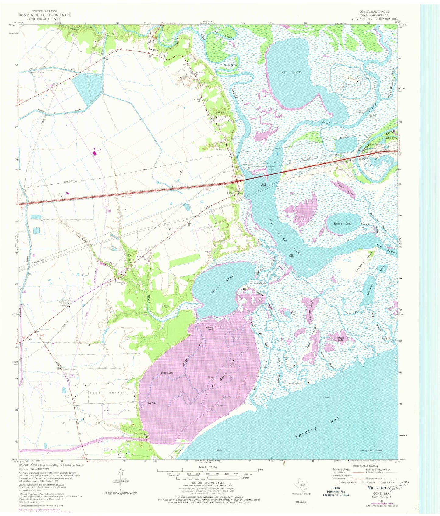 Classic USGS Cove Texas 7.5'x7.5' Topo Map Image