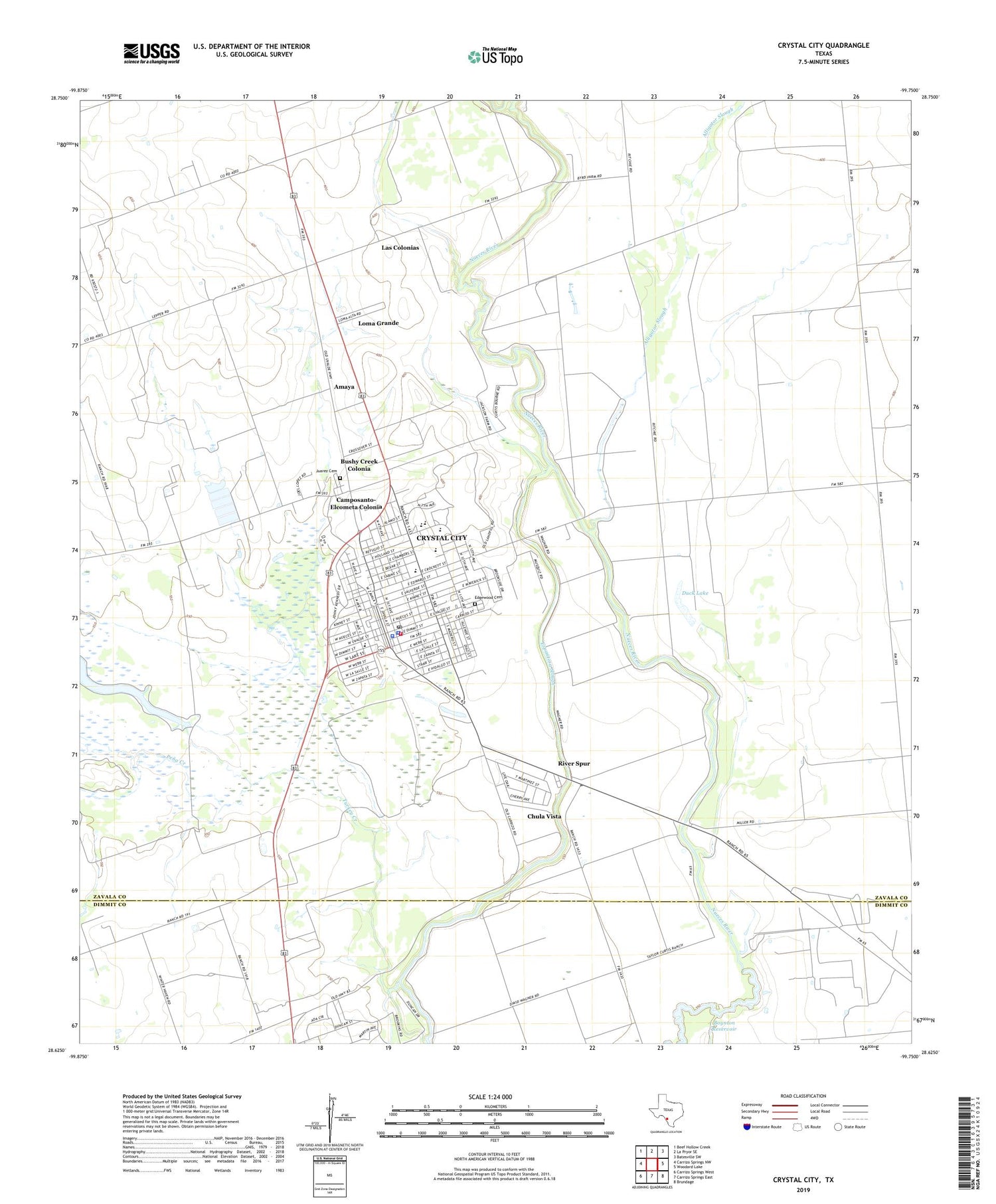 Crystal City Texas US Topo Map Image