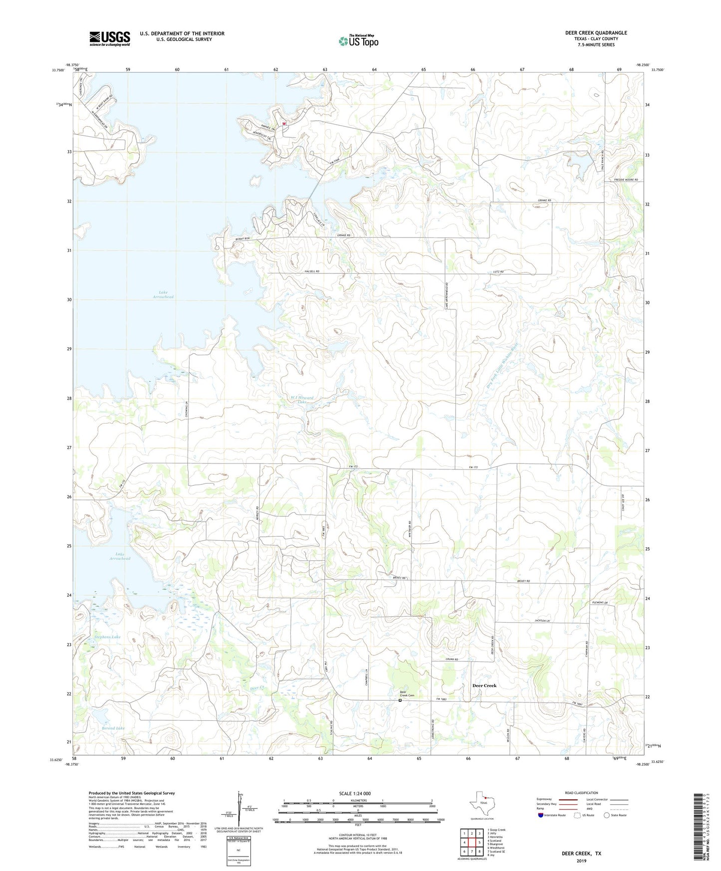 Deer Creek Texas US Topo Map Image