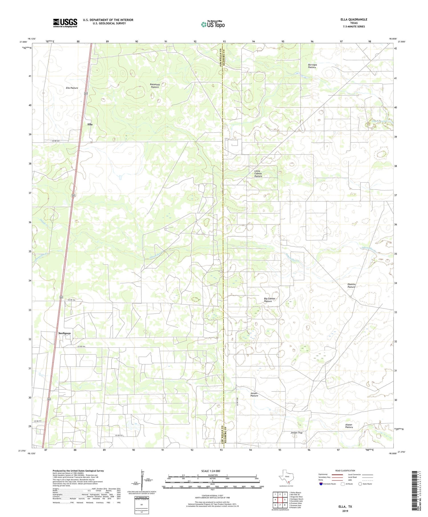 Ella Texas US Topo Map Image