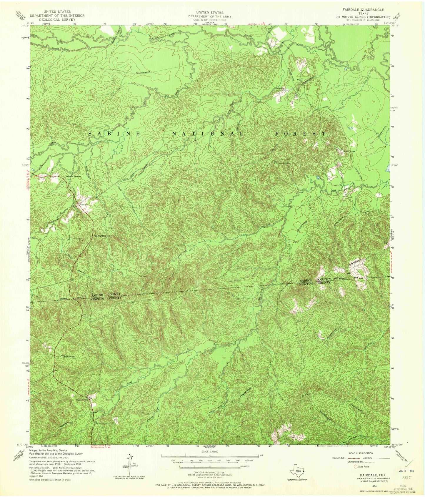 Classic USGS Fairmount Texas 7.5'x7.5' Topo Map Image