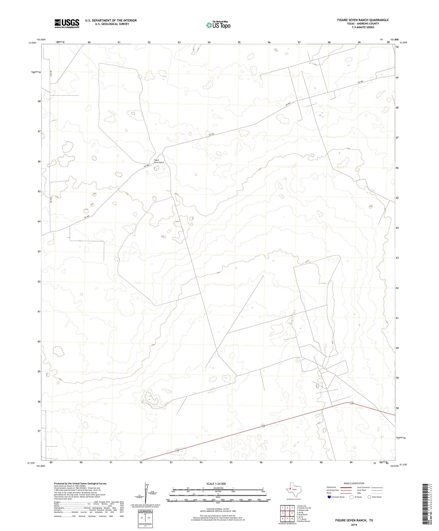Figure Seven Ranch Texas US Topo Map Image