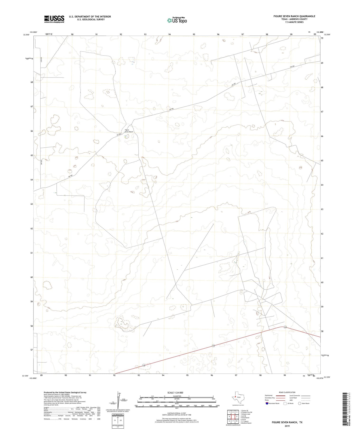 Figure Seven Ranch Texas US Topo Map Image