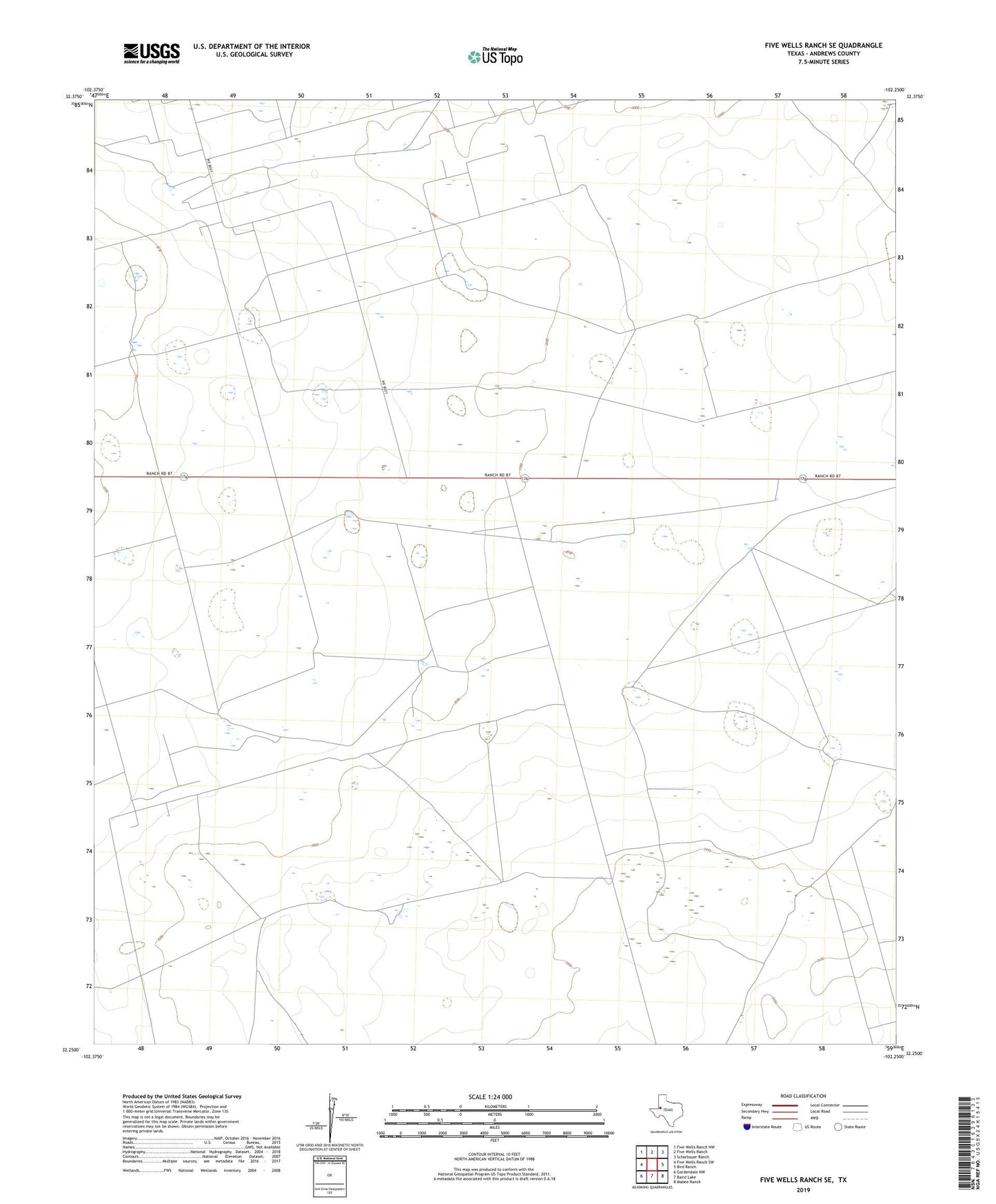 Five Wells Ranch SE Texas US Topo Map Image