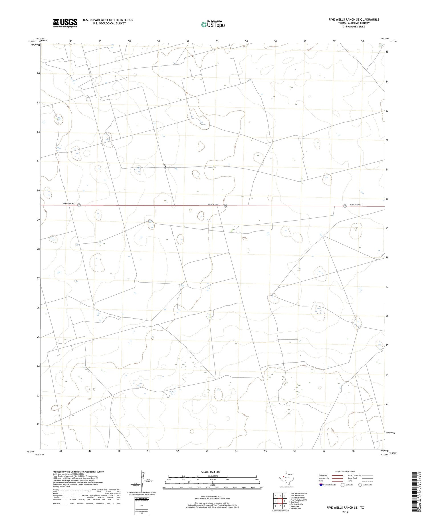 Five Wells Ranch SE Texas US Topo Map Image
