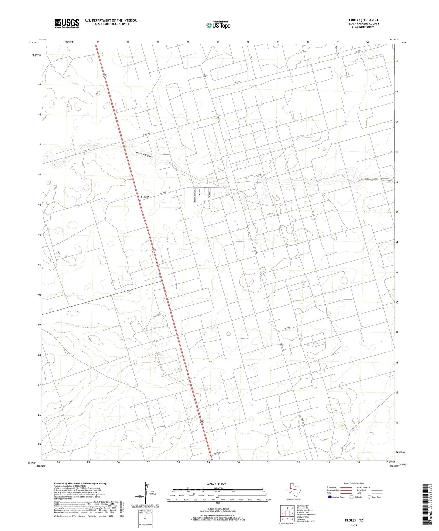 Florey Texas US Topo Map Image