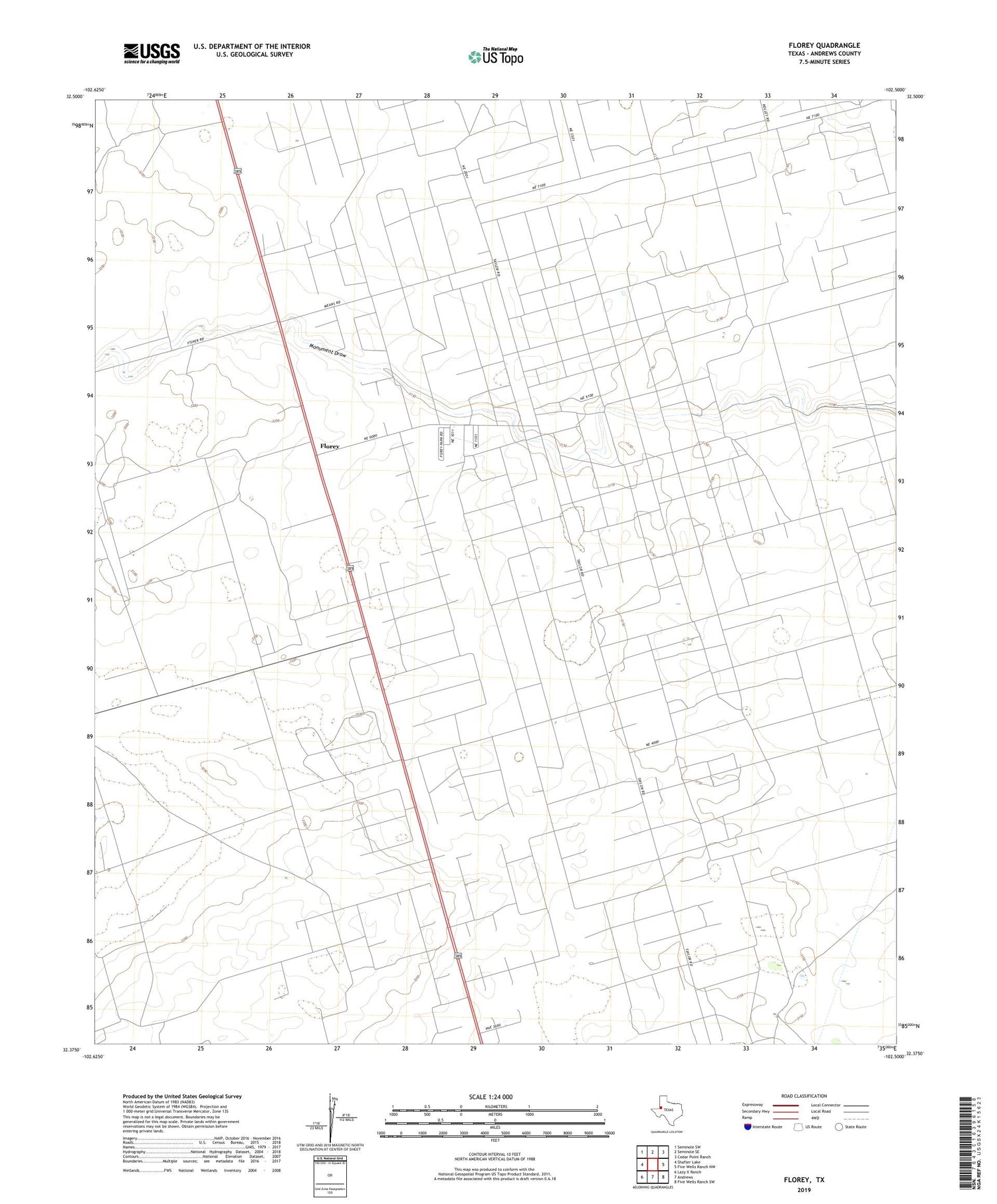 Florey Texas US Topo Map Image