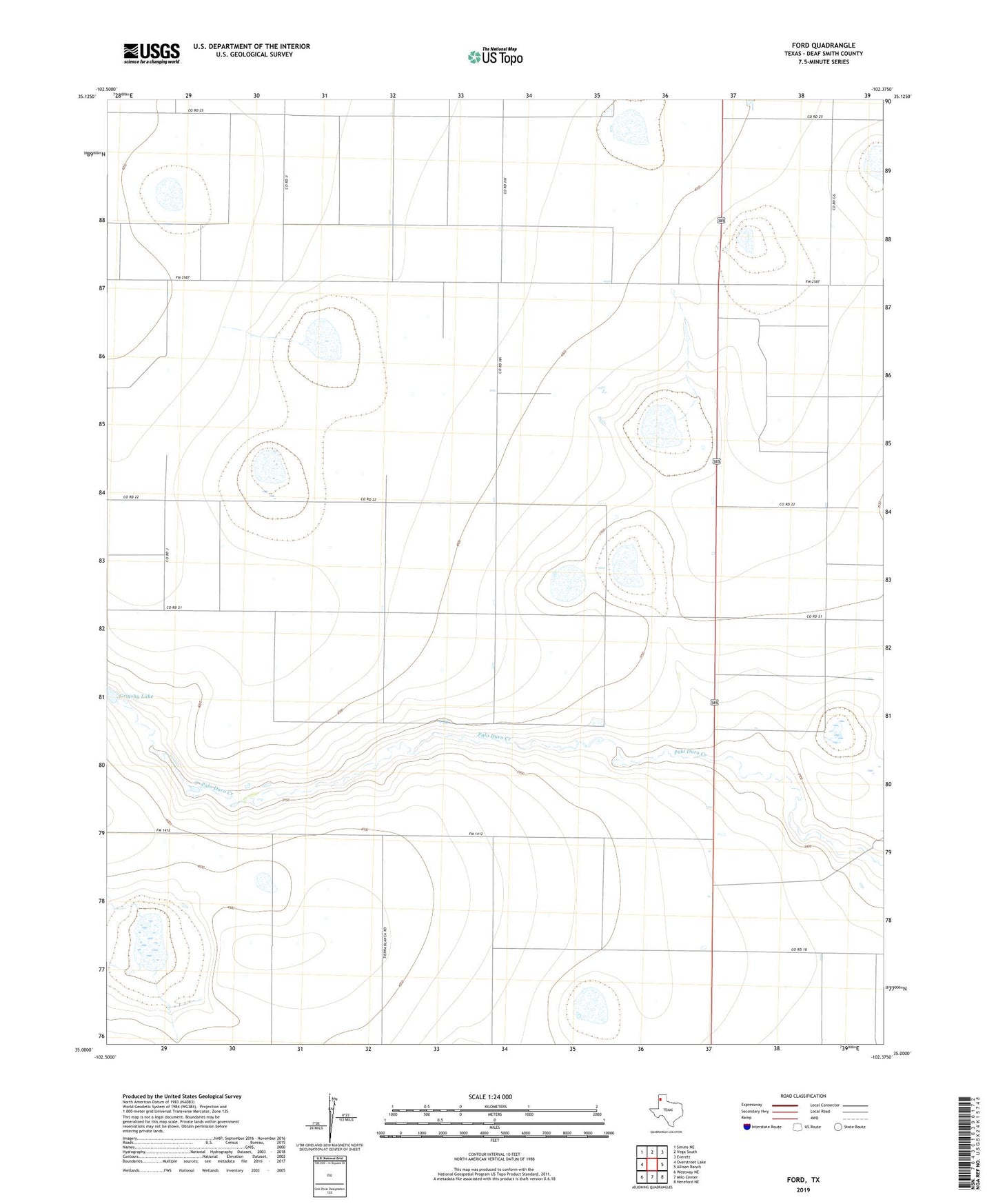 Ford Texas US Topo Map Image