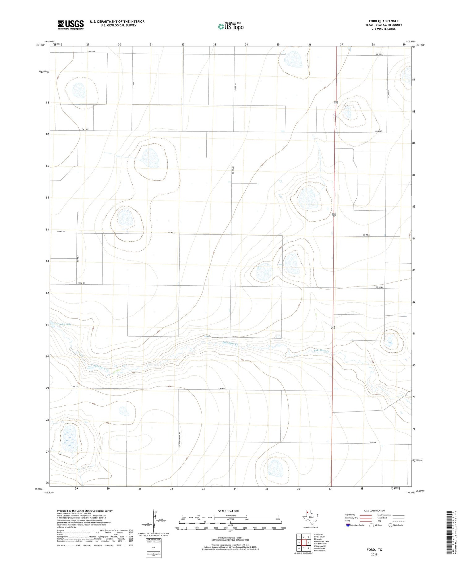Ford Texas US Topo Map Image