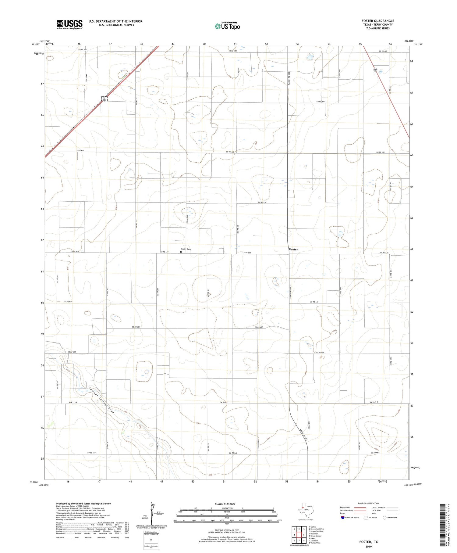 Foster Texas US Topo Map Image