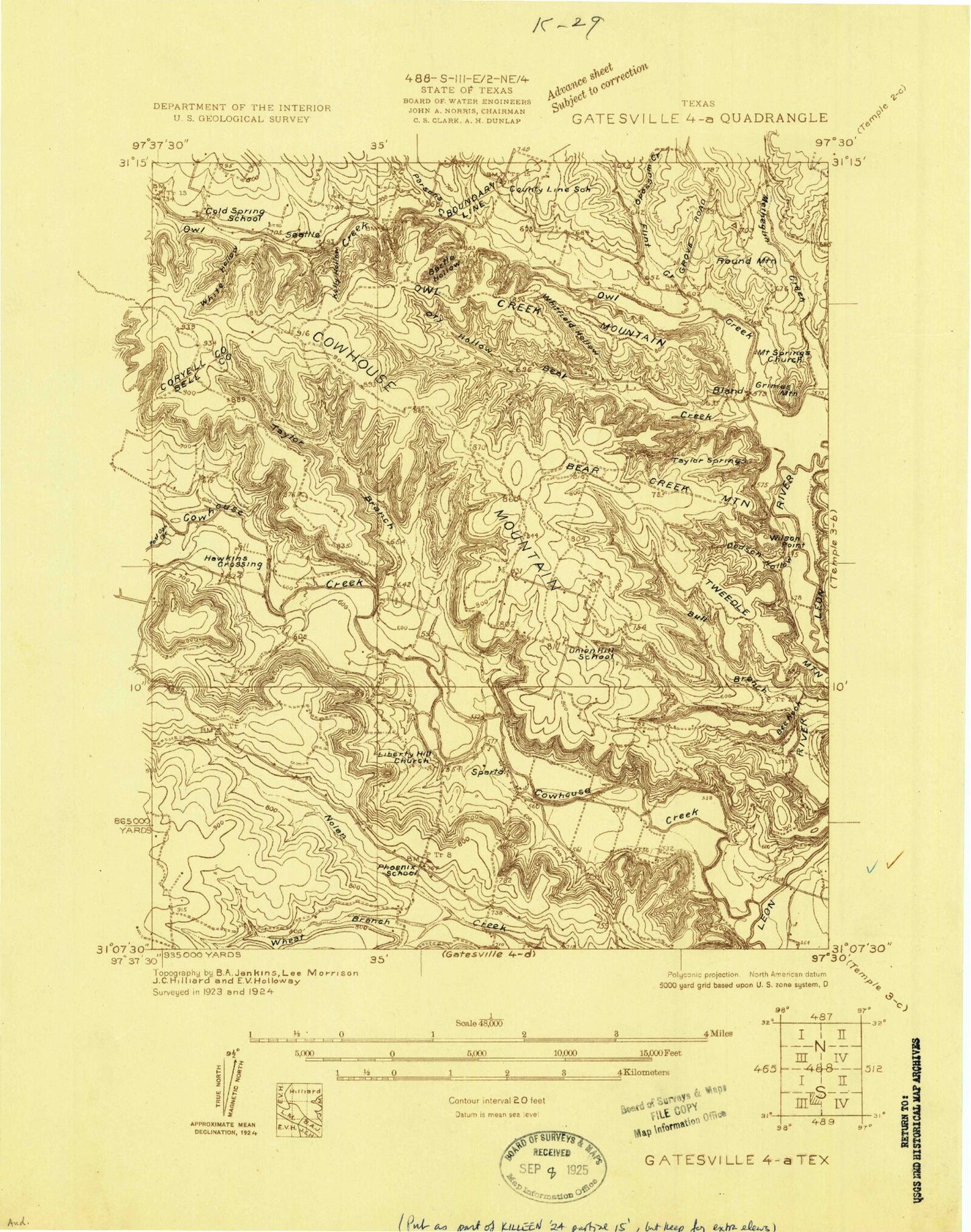 Classic USGS Bland Texas 7.5'x7.5' Topo Map Image