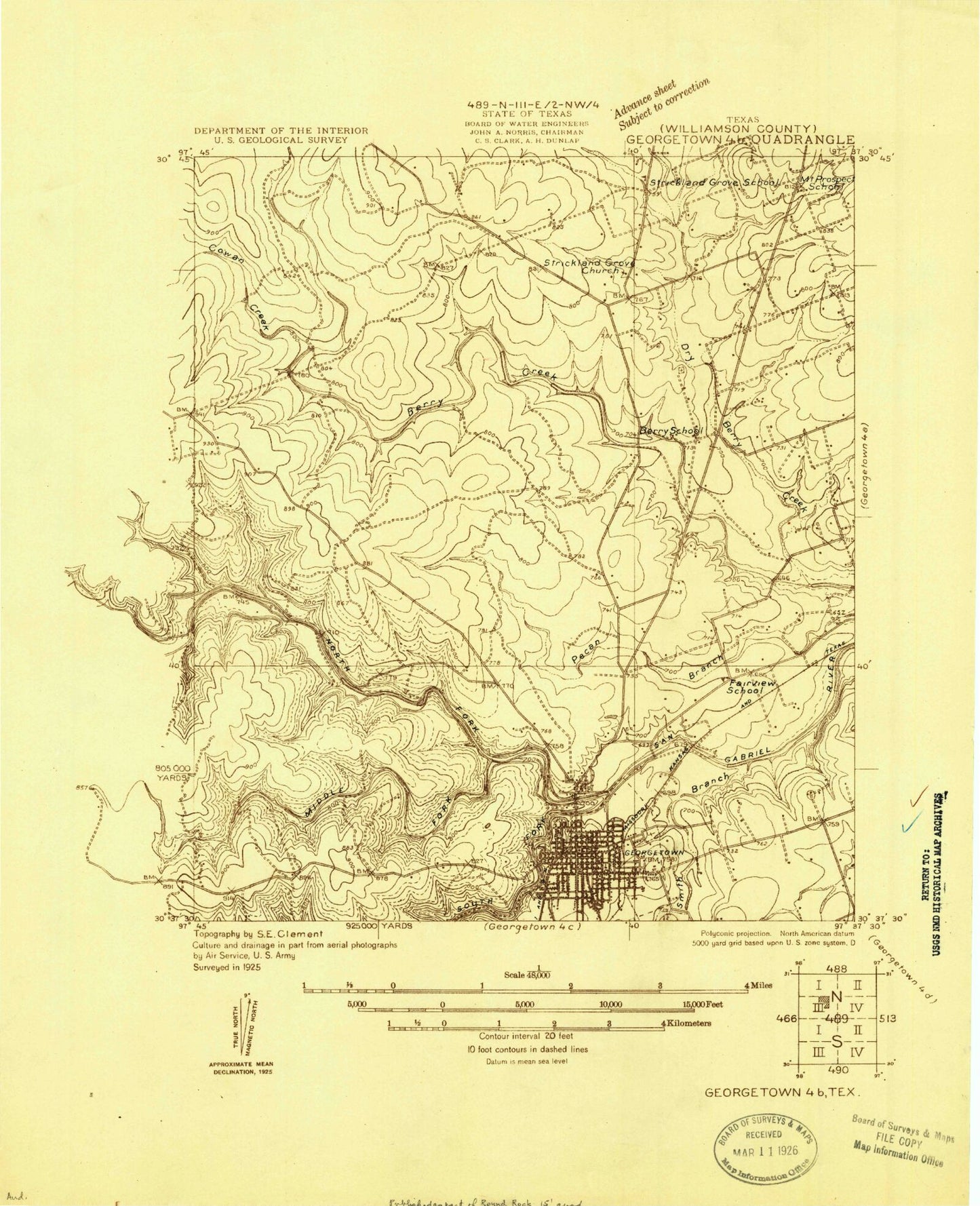Classic USGS Georgetown Texas 7.5'x7.5' Topo Map Image