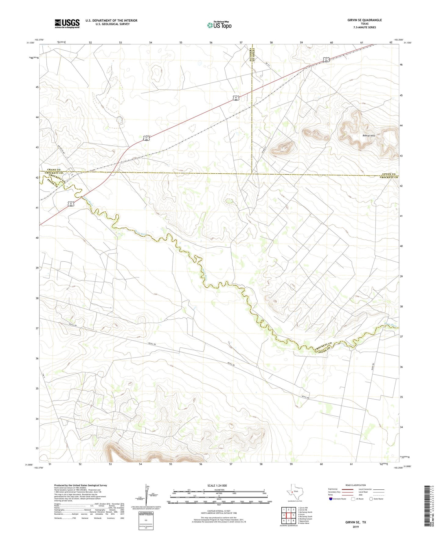Girvin SE Texas US Topo Map Image