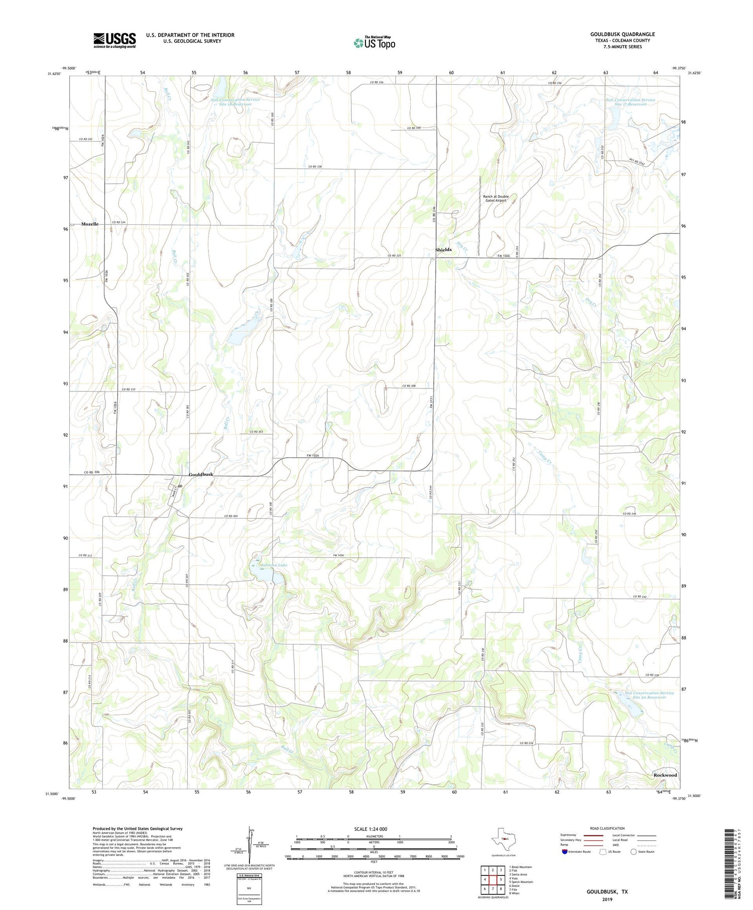 Gouldbusk Texas US Topo Map Image