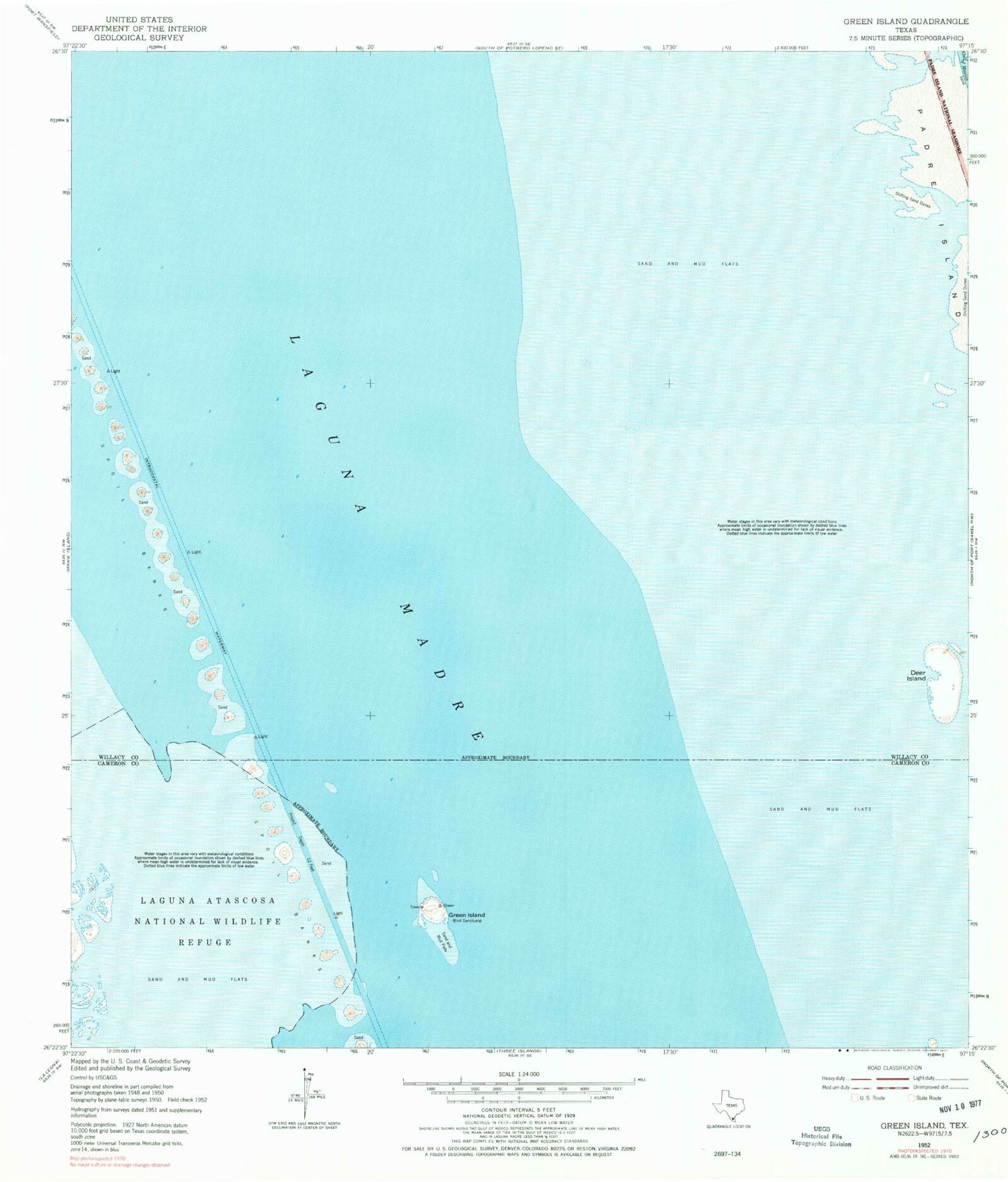 Classic USGS Green Island Texas 7.5'x7.5' Topo Map Image