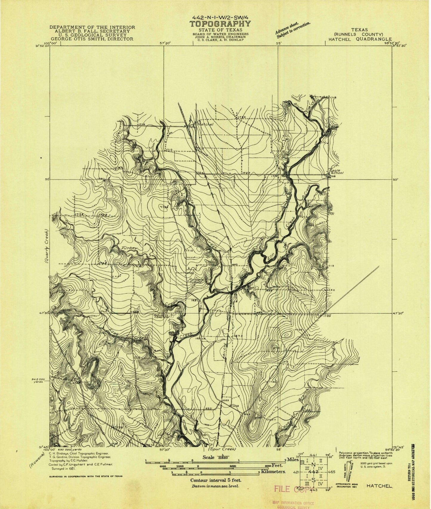 Classic USGS Hatchel Texas 7.5'x7.5' Topo Map Image