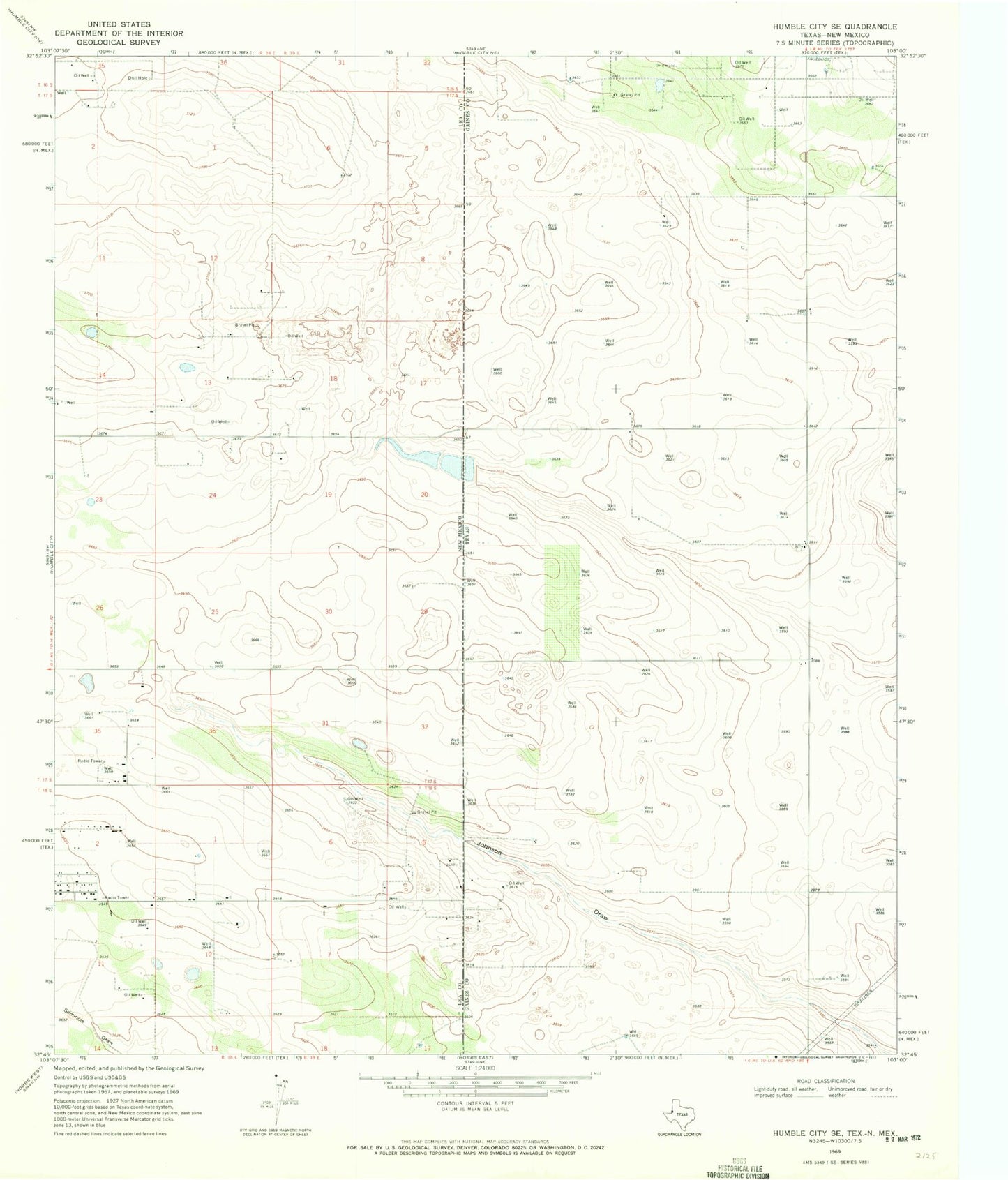 Classic USGS Humble City SE Texas 7.5'x7.5' Topo Map Image
