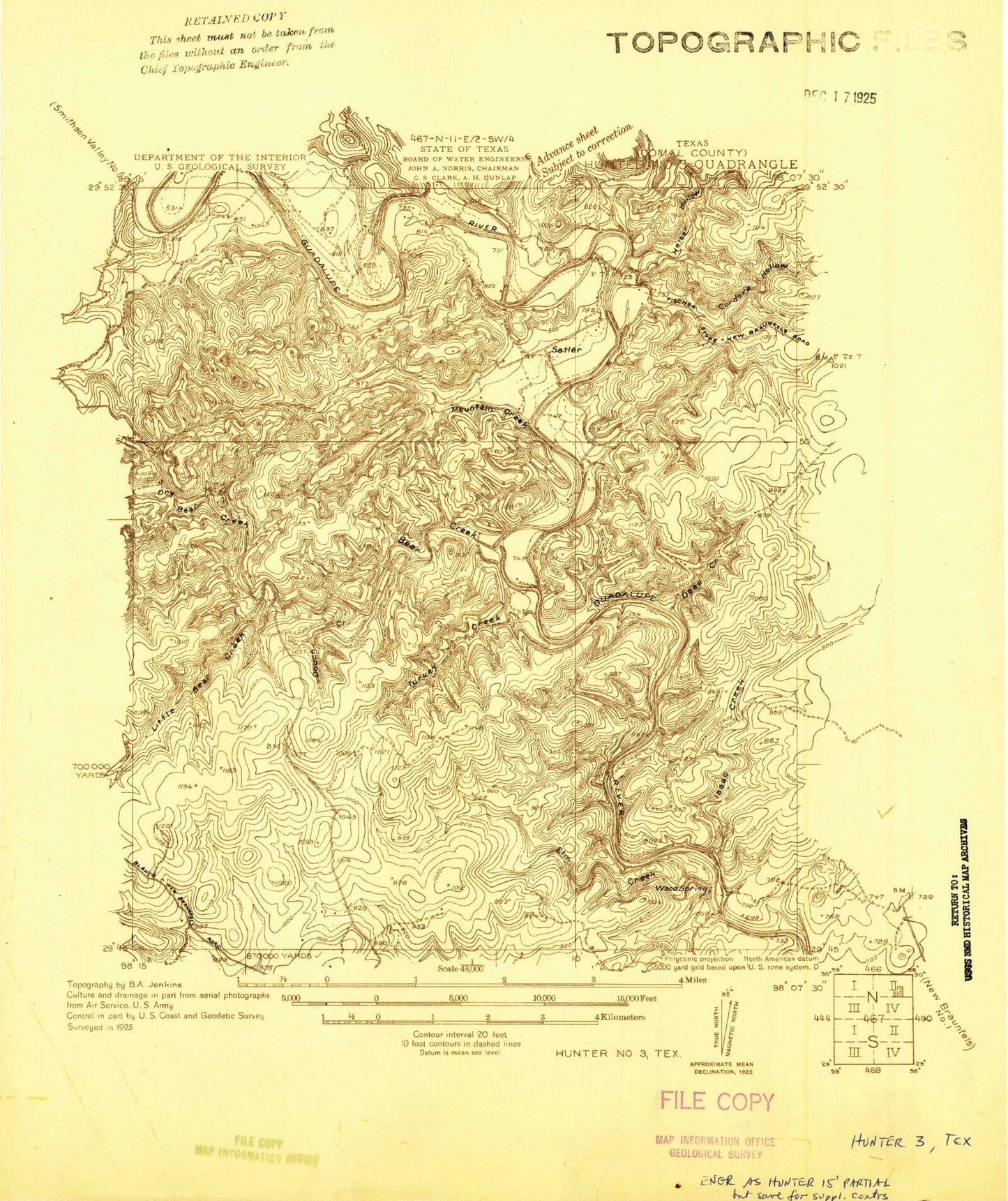 Classic USGS Sattler Texas 7.5'x7.5' Topo Map Image