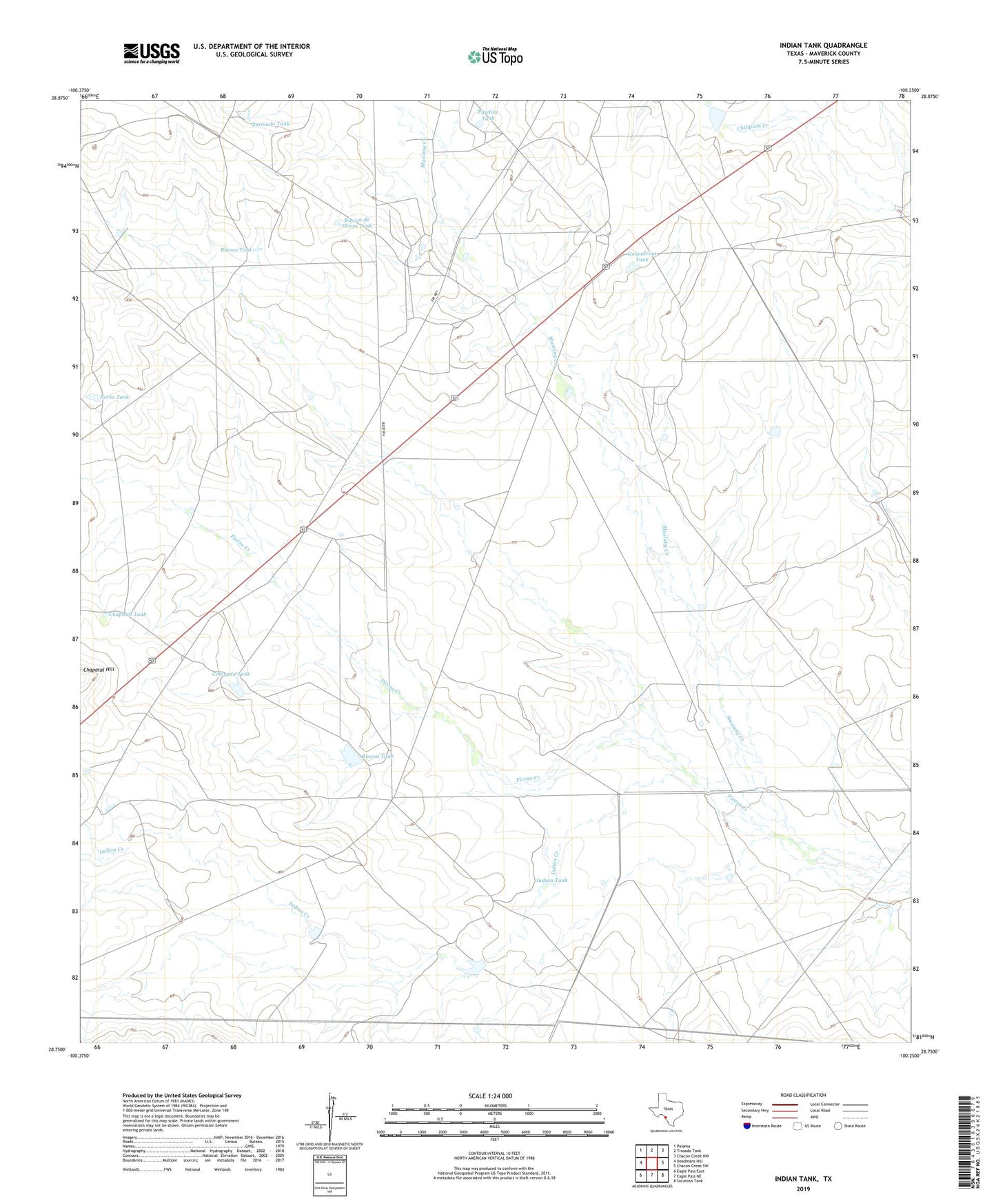 Indian Tank Texas US Topo Map Image
