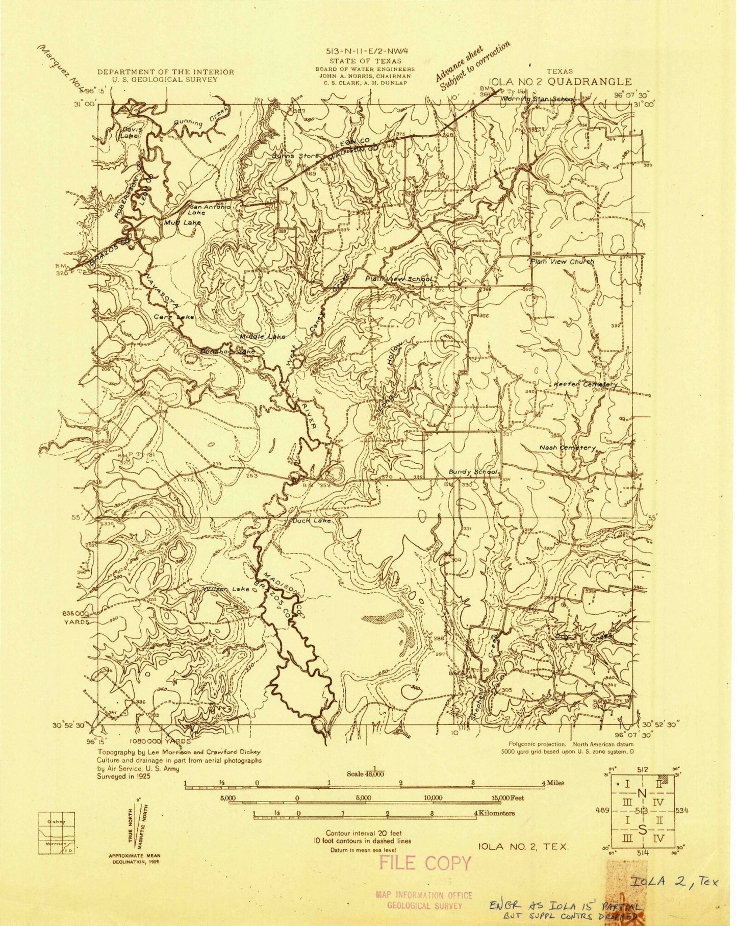 Classic USGS Canary Texas 7.5'x7.5' Topo Map Image