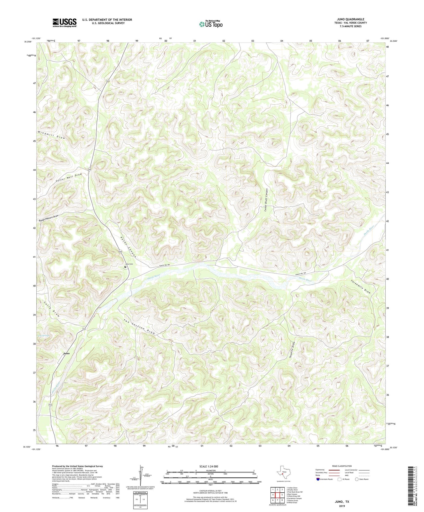 Juno Texas US Topo Map Image