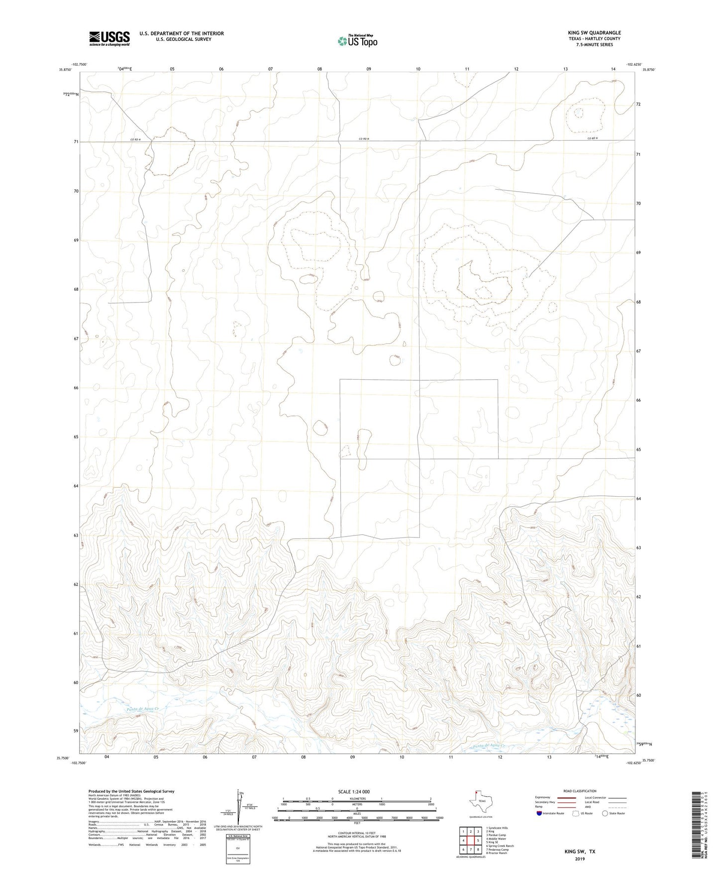 King SW Texas US Topo Map Image